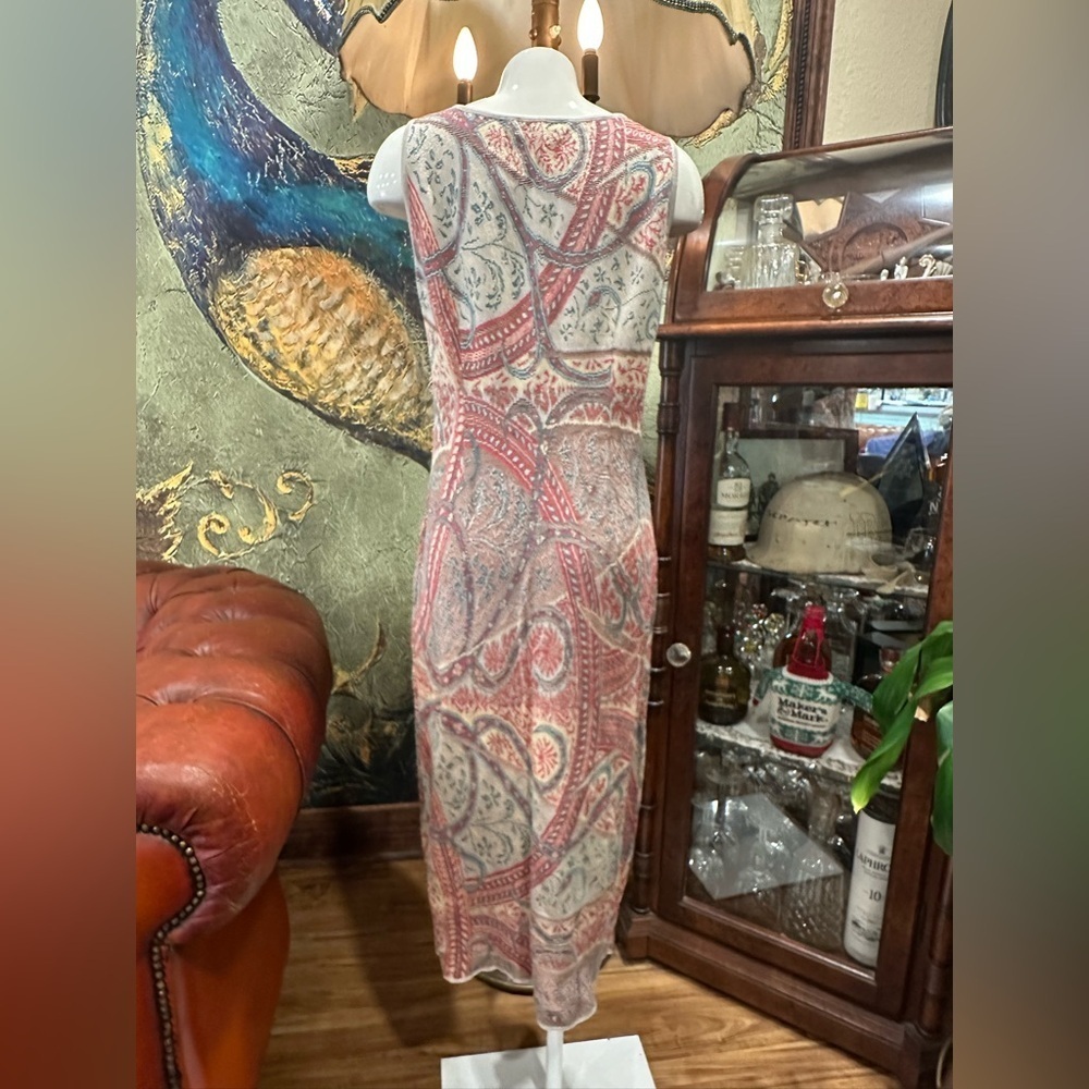 EUC Peruvian Connection Pima Cotton Jacquard Knit Maxi Tank Dress super soft - Picture 3 of 5